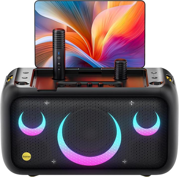 Immagine prodotto Ikarao Break X1 Karaoke-Maschine mit Bildschirm und Mikrofonen