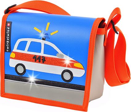 Cwirbelwind Kindergartentasche Polizeiauto Glitzer
