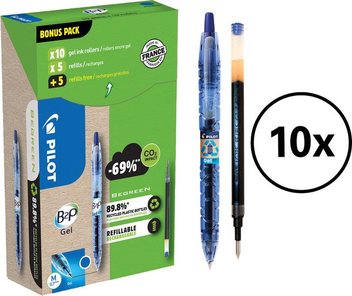 Immagine prodotto Pilot Begreen B2P Gel Greenpack 10+10 ricariche (Blu, 10 x)