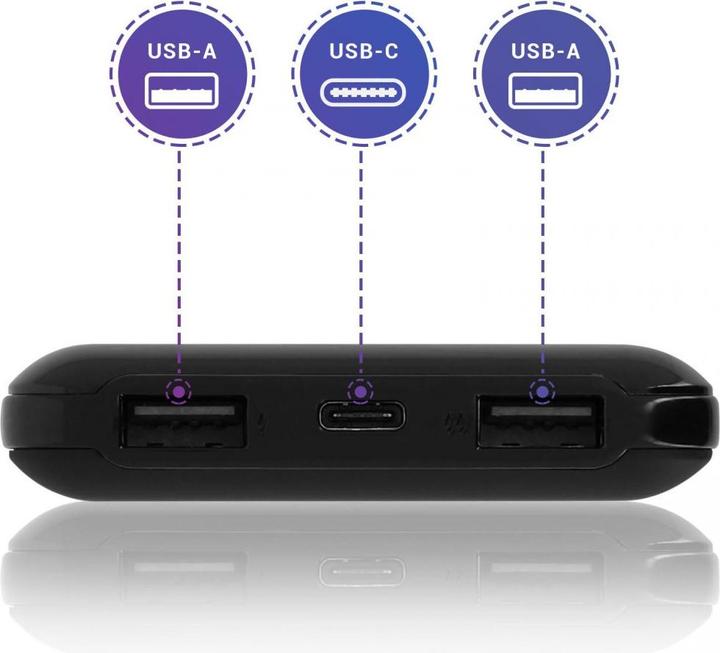 Immagine prodotto Akashi ALTPB8000WIRL 2x USB + porta USB-C e caricatore QI (10000 mAh)