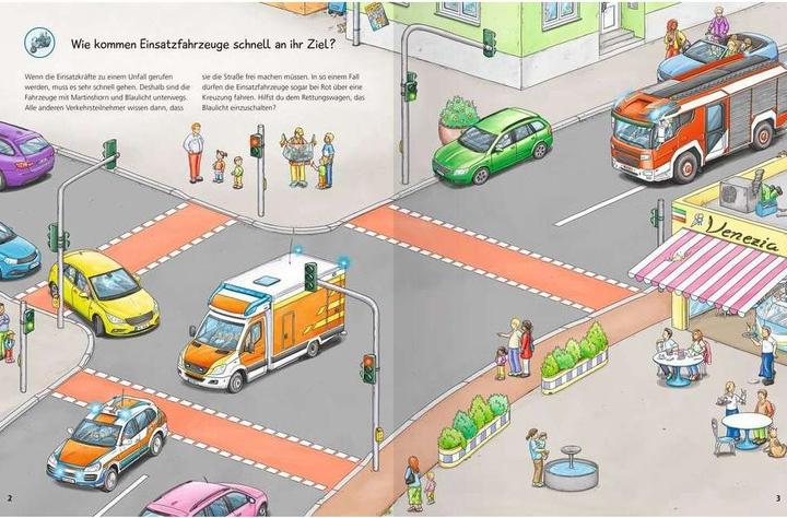 Actual product image Ravensburger Why? Why? Why? Sticker booklet: Emergency vehicles