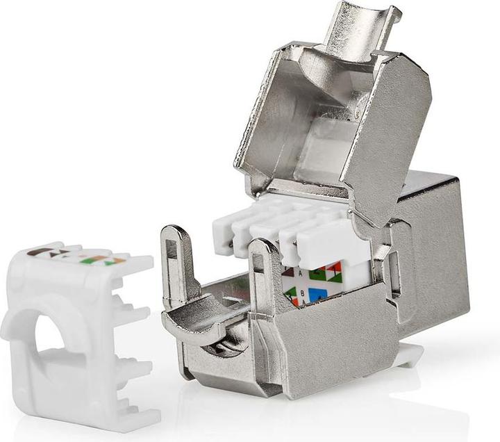 Actual product image Nedis Keystone | CAT6a | RJ45 socket | S/FTP | metal | box (S/FTP, CAT6a, 0.04 m)