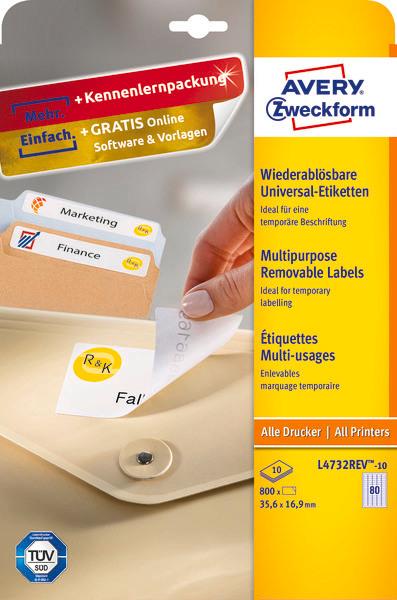 Actual product image Avery Labels, removable, home office, small pack