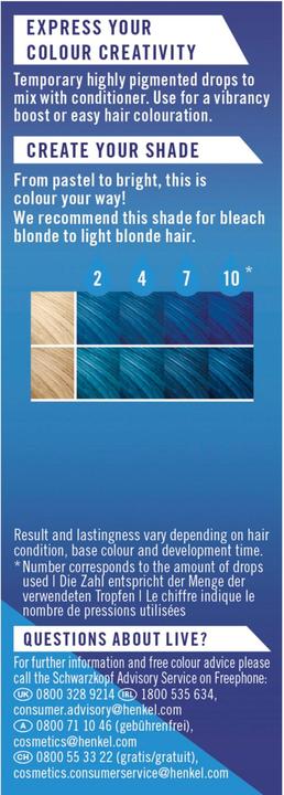Produktbild Schwarzkopf Live Temporary Colour Drops (Blau)