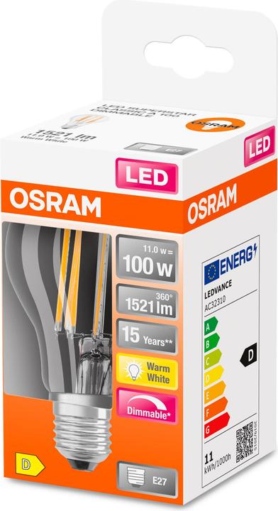 Actual product image Osram Retrofit Classic A (E27, 11 W, 1521 lm, 1 x, D)