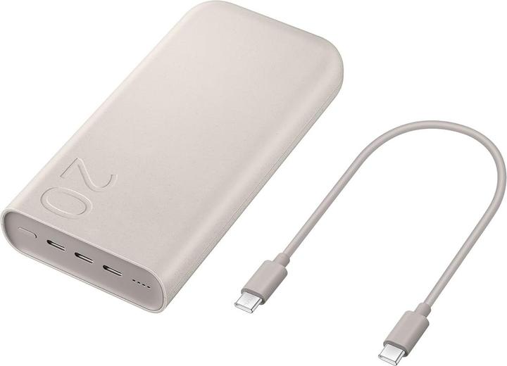 Immagine prodotto Samsung Powerbank EB-P4520XUEGWW 20000 mAh 3x USB-C 45W SFC - beige (20000 mAh, 45 W, 74 Wh)