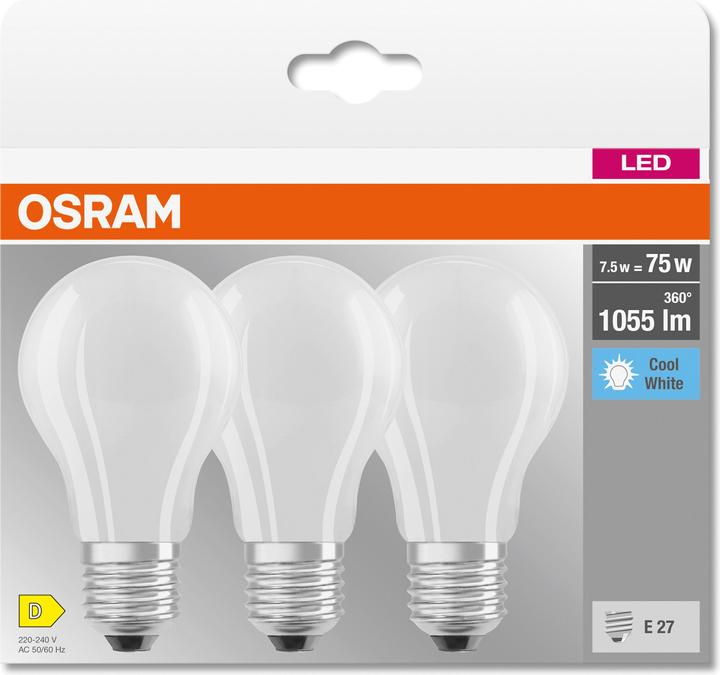Actual product image Osram Led Base Classic A (E27, 7.50 W, 1055 lm, 10 x, D)