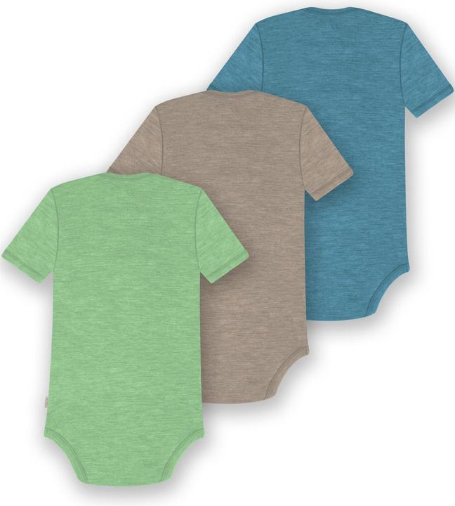 Actual product image Normani Set of 3 baby merino bodysuit short sleeves "Tauranga" - 9299 (92)