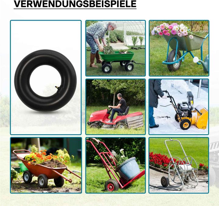 Actual product image Wiltec Inner tube for lawn mower tyre 16x6.50-8 with curved valve stem garden tractor (Lawn mower, Garden machinery spare parts)