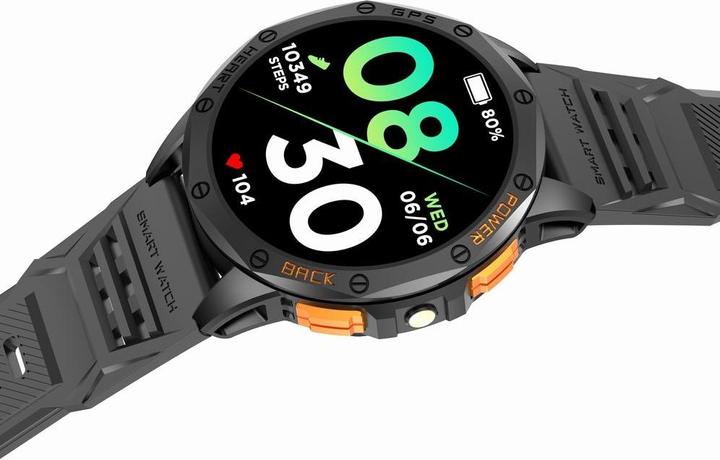 Actual product image Gravity GPS GT24-2 Herren-Smartwatch, schwarzes Silikonarmband + weisses Silikonarmband