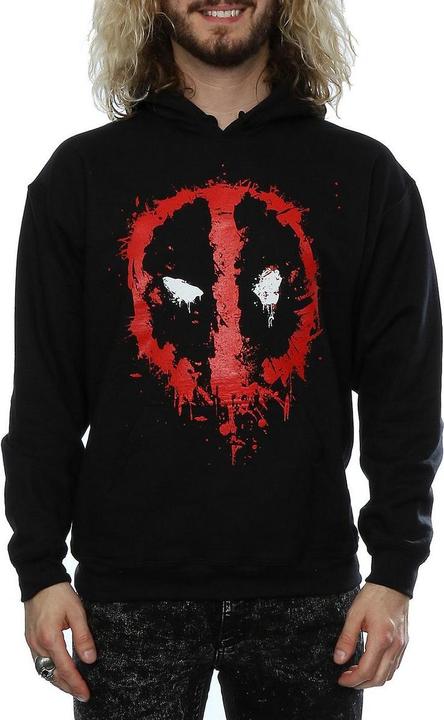 Actual product image Deadpool Mens Splat Face Cotton Hoodie (L)