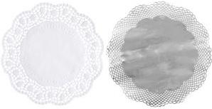 Actual product image Papstar Cake lace, round, diameter: 200 mm, white embossed lace paper, 40 gsm, FSC-certified