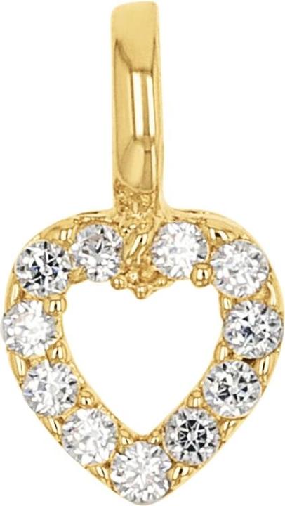 Amor Anhänger für Damen, Gold 375, Zirkonia synth. | Herz (Gold 375, 9 ct)