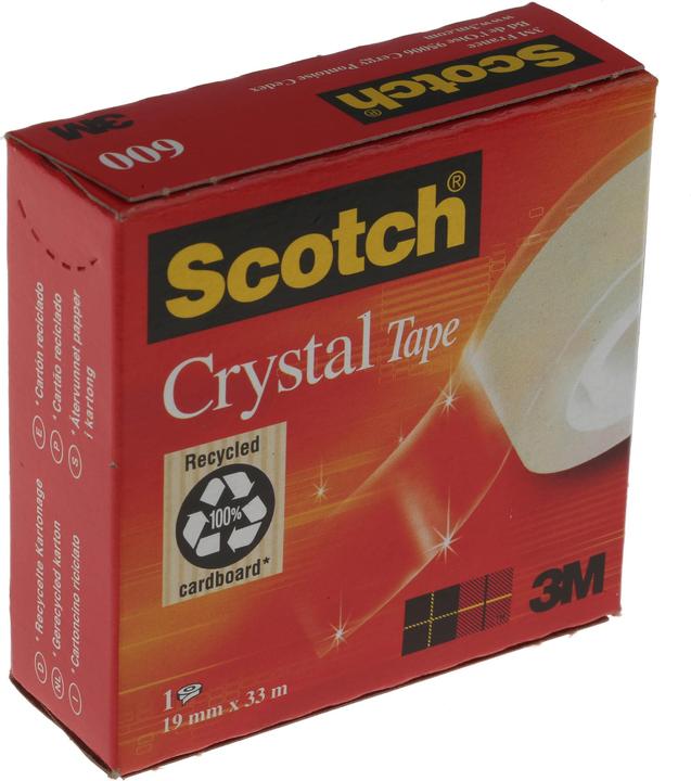 Produktbild 3M CRYSTAL Büroklebeband Klar, 19mm x 33m, 600, Scotch Crystal (19 mm)