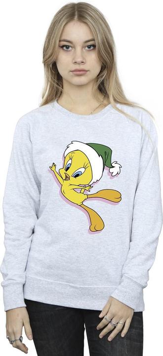 Actual product image Looney Tunes Womens/Ladies Tweety Christmas Hat Sweatshirt (3XL)