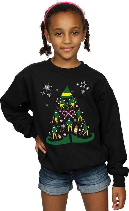 Actual product image Elf Girls Christmas Tree Sweatshirt (140, 146)
