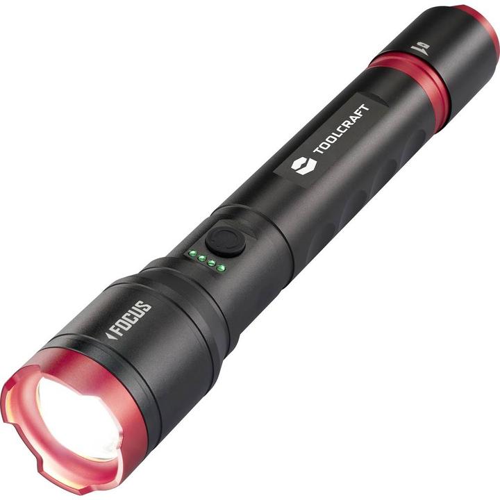 Productafbeelding Toolcraft Taschenlampe verstellbar, Einstellbare Punktgrösse, mit Stroboskopmod (29.90 cm, 1300 lm)