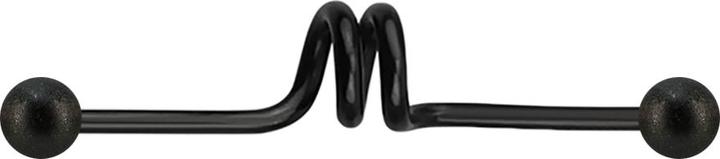 Image du produit Star Piercing Barbell noir twister avec deux boules mouchetées (sans laiton, Acier chirurgical 316L)