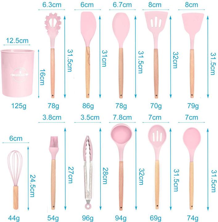 Produktbild Intirilife 12-teiliges Küchenutensilien Set mit Zange Schneebesen Pfannenwender