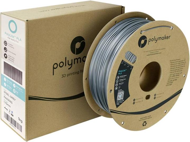 Actual product image Polymaker PolyLite PLA (PLA, 1.75 mm, 1000 g, Grey)
