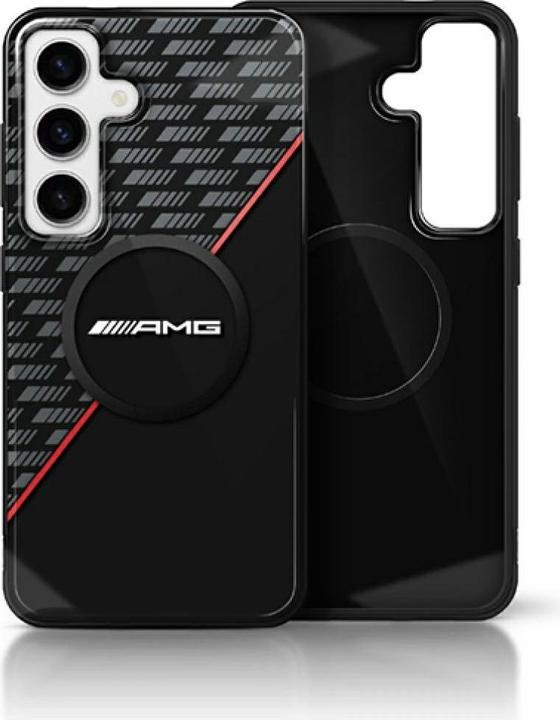 Actual product image Mercedes AMG Double Layer Rhombs MagSafe Case for Samsung Galaxy S25+ - Black/Red (Samsung Galaxy S25+)