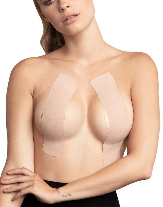 Image du produit Bye Bra Ruban De Corps 5m X 6,5 cm + 3 Paires De Cache-Tétons En Satin Nude (Une unité par pack, Taille unique)