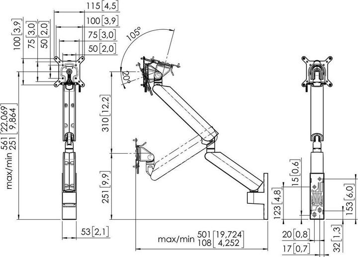 Produktbild Vogels Pro Motion 4136 (Tisch, Wand, 43")