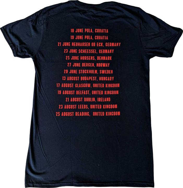 Actual product image Foo Fighters Unisex Adult Concrete & Gold 2019 European Tour Back Print Cotton T-Shirt (S)
