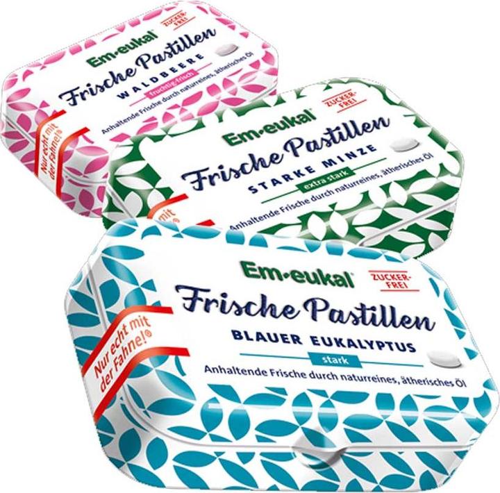 Image du produit Em-eukal Pastilles fraîches à l'eucalyptus bleu sans sucre avec xylitol (1 pcs, 20 g)