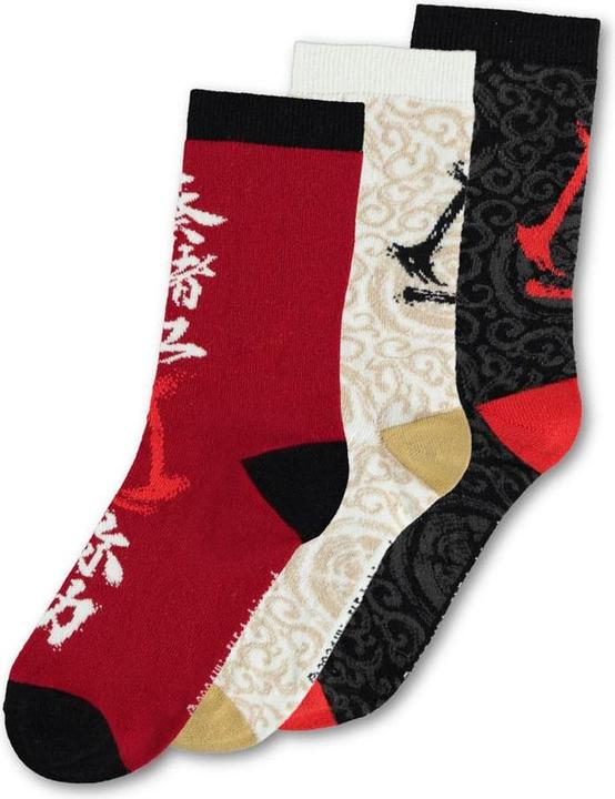 Actual product image Difuzed Assassin's Creed Shadows socks 3-pack crew 35-38 (pack of 3, 35 - 38)