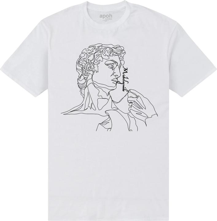 Actual product image Apoh Unisex Adult Michelangelo Lines T-Shirt (XL)