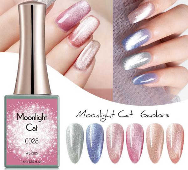 Image du produit Canni Vernis en gel Moonlight Cat C027 UV/LED (Rose pâle scintillant, Vernis à ongles effet gel)