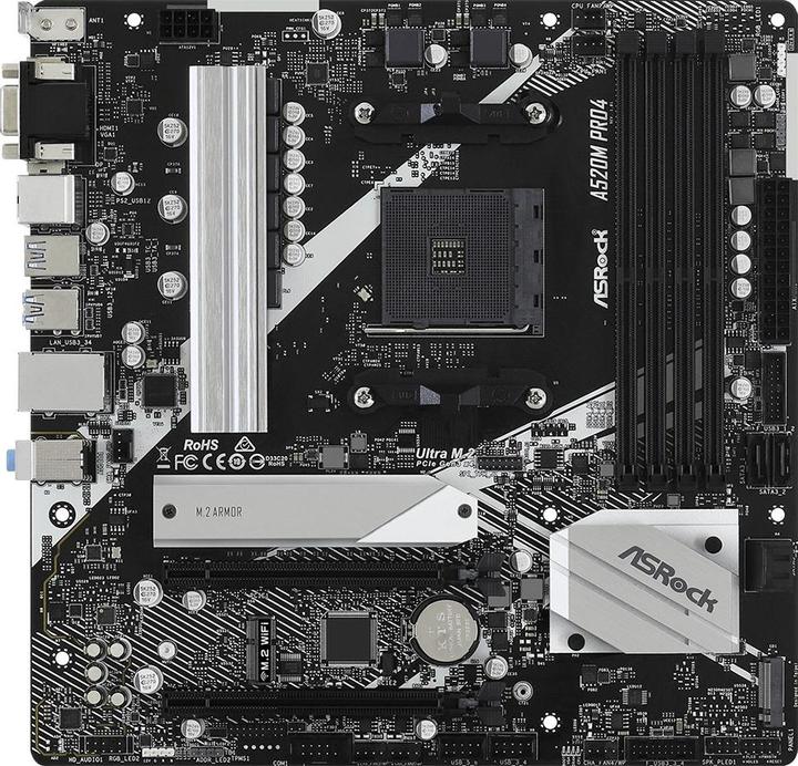 Productafbeelding AsRock A520M Pro4 (AM4, AMD A520, mATX)