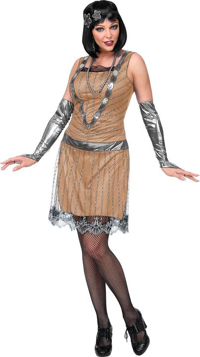 Widmann Glitter Kleid mit Armstulpen, Kopfschmuck Beige (S, M, L, XL, XXL)