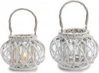 Giftdecor white cylindrical candle holder with handle 18cm a