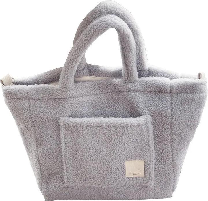 Only-Bags.Store Kunstfell-Tasche mit abnehmbarem Riemen - leicht, geräumig und vielseitig für den täglichen