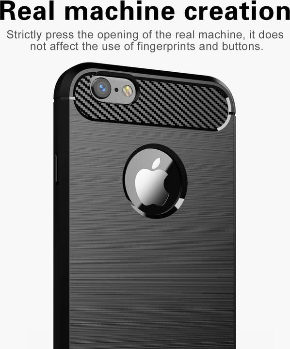 Image du produit Cadorabo TPU Ultra Slim carbon edelstahl Combi Cover (Apple iPhone 6)