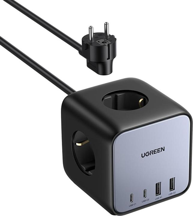 Actual product image Ugreen Cube CD268 (3 x, USB-A, USB-C, CEE 7/4, 1.80 m)