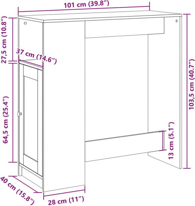 Productafbeelding VidaXL Bartafel met plank