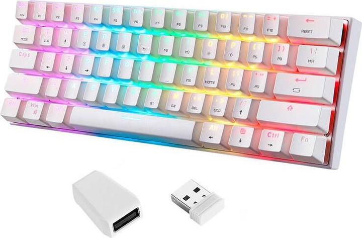 Immagine prodotto Motospeed Tastiera meccanica wireless SK62 Bianco (interruttore blu)