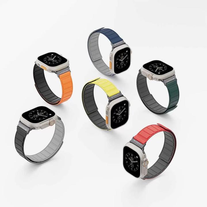 Image du produit Levelo Bande magnétique rotative Vogue pour Apple Watch 45/44/42MM (44 mm, 45 mm, 42 mm, Silicone)
