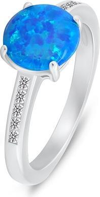 Brilio Silver - Charming silver ring with opal and zircons RI107WB - Circuit: 58 mm (58)