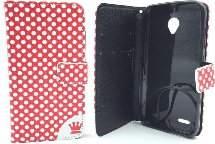 Produktbild König Design Schutz Hülle für Vodafone Smart Prime 6 Polka Dot Rot Tasche Case + 1 Panzer Schutz Glas (Vodafone Smart Prime 6)