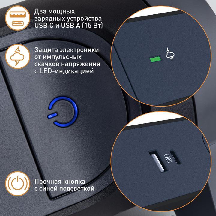 Produktbild Legrand Drehbare Steckdosenleiste, 5-fach Steckdose (5 x, CEE 7/3, CEE 32/5, 1.50 m)
