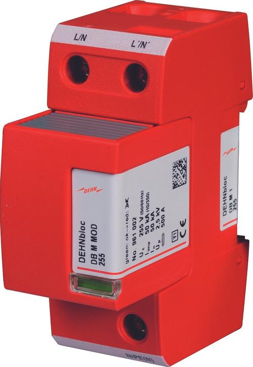Produktbild Dehn 961120 Blitzstrom-Ableiter 1-polig DEHNbloc M 50kA