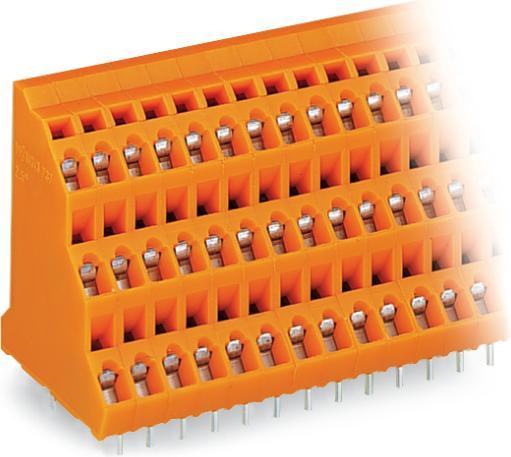 Wago 737-424 Three-pin terminal strip for printed circuit boards 0.08-2.5 qmm orange