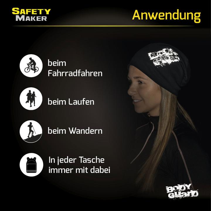 Produktbild SafetyMaker Wende Beanie reflektierend pink/silber