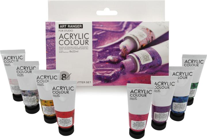 Produktbild Art Ranger Studio Glitter 8x22ml Acryl (Multicolor, Glitter, 176 ml)