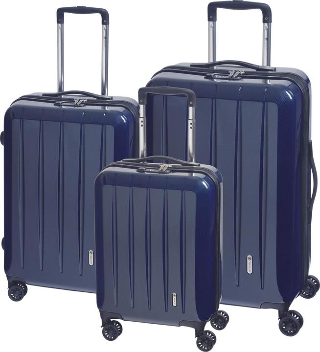 Immagine prodotto Check.In Set di trolley London 2.0, 3 pezzi Colore: carbonio/blu Carbo (211 l, M (50 - 90l), L (90 - 115l), XL (da 115l))