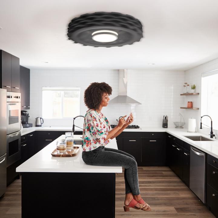 Actual product image Sulion Ceiling fan + LED light RUBIK WLAN Ø76cm dimmable graphite with app or remote control st